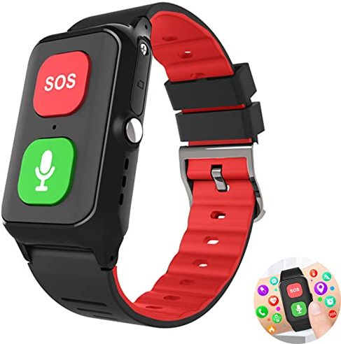 Reloj Emergencia Ancianos Pulsera SOS Rastreador GPS para Personas Mayores Llamada De Emergencia SOS,Ubicación GPS Teléfono Ayuda En Caso De Emergencia Cerca Eléctrica Videollamada,Red
