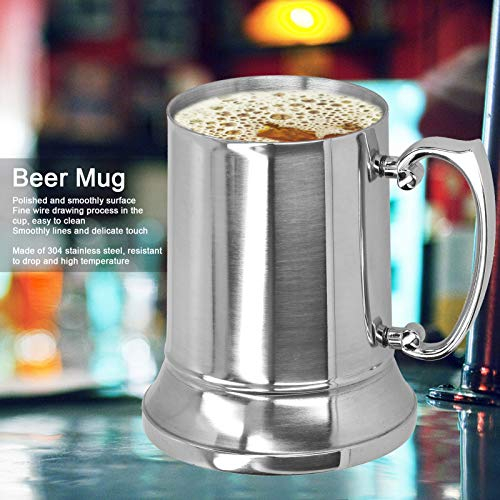 bierbecher silber mit griff für home office bar hotelbedarf cocktailglas becher(560 ml), edelstahl trinkbecher,