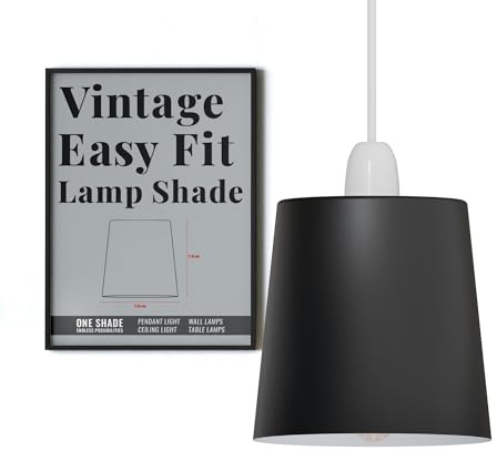 Moderne, kleine Deckenleuchtenschirme, Ersatz, einfach anzubringende Lampenschirme, nicht elektrisch, Metall 15 cm für industrielle Pendelleuchten, Lampenschirm für Küche, Wohnzimmer (mattschwarz)