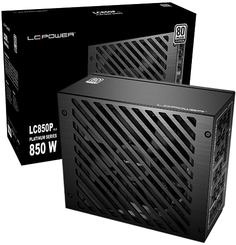 LC-POWER 850 W Full Modular Power Supply Unit 80 Plus Platinum 135 mm Fan ATX PSU,92% Efficiency,Running Quiet,5xPCI-Express,for Gaming Computer,System Upgrades