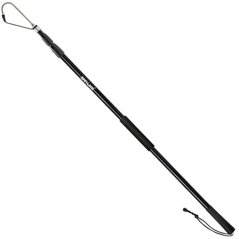 SAN LIKE Gancio Telescopico Gaff da Pesca Retrattile in Lega di Alluminio, Attrezzatura da Pesca Hook Tackle con Impugnatura Morbida, 340CM