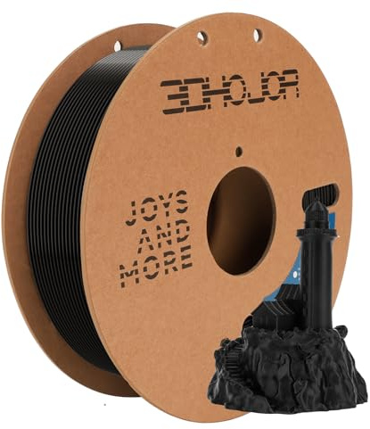 3DHoJor PLA Filament 1.75mm Schwarz 1KG, 3D Drucker Filament Maßgenauigkeit +/- 0,02 mm, Filament 3d Druckmaterialien, Super Speedy PLA Filament für 3D Drucker