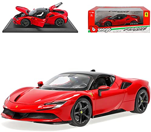 Generisch Ferrari SF90 Stradale Coupe Rot Ab 2020 1/18 Burago Modell Auto
