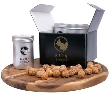 KERNenergie Nussgeschenk Set - Geschenkidee zur Prüfung, Abitur - Nuss Geschenk für Männer und Frauen - 4 Nussmischungen, Nusssorten in Geschenkbox - Kleine Nervennahrung, 240g