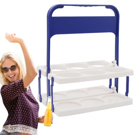 Generico Cestino portabottiglie, raccoglitore di bottiglie di birra riutilizzabile,Portabirra pieghevole | Portabottiglie pieghevole con maniglia per esterni, sala da pranzo, campeggio, casa