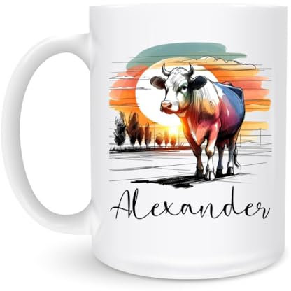 Ceramic Mug Cow Tea Mug Durable Jumbo Mug Funny Stoneware Coffee Mug for Beer Juice 330Ml