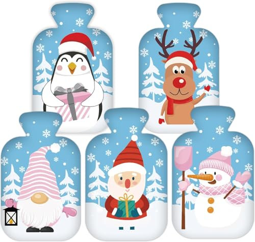 Taschenwärmer mit weihnachtlichem Thema, 5 Pack Handwärmer Wiederverwendbar, Fingerwärmer, Wärmekissen für warme Hände und Finger im Winter