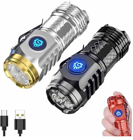 Hliloy Springmart Mini Flashlight,Three-Eyed Monster Mini Flash Super Power Flashlight,Three Eyed Monster Mini Flashlight,Thumb Flashligh,Flashlight Mini,Flashlights Powerful LED Flashlight (Mix 2PC)
