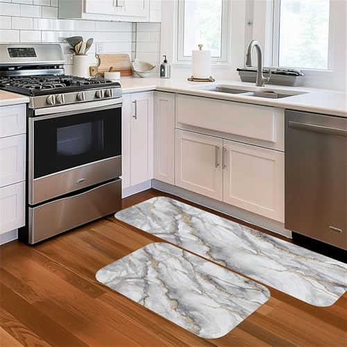 Highdi Tapis Cuisine Absorbant, Antidérapant, Style Coloré Diatomite, Lavable, 40x120cm, Gris