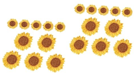 IWOWHERO 20stücke Gestickte Sonnenblumen Patches Applikationen Für Kleidung Rucksäcke Und Scrapbook Kleine Und Große Zum Aufnähen Oder Aufbügeln