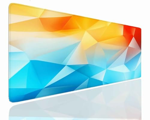 Tapis de Souris XXL 1600x800x4mm Grand Tapis de Bureau Tapis de Souris Gamer Tapis Bureau Gaming Antidérapant Résistant à L'eau Tapis Souris XXL Mouse Pad Mat Geometry Sous-Mainm, Clavier Souris J-452