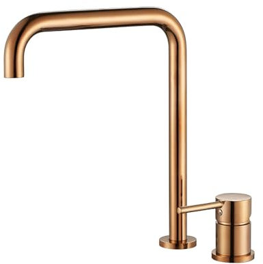 Badarmaturen Mischbatterie Waschtischmischer 2 Loch 1 Hebel Waschtischarmatur Roségold 360 Schwenkbar Waschtischarmatur Messing Badarmatur Heiß und Kalt