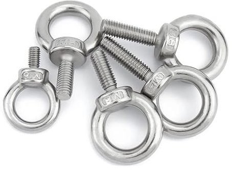 Generisch 1 Stück A2 304 Edelstahl-Hebeösenschrauben, M3, M4, M5, M6, M8, M10 bis M24, runde Ringhakenschrauben, Schraubenbefestigungen(M14,50mm)