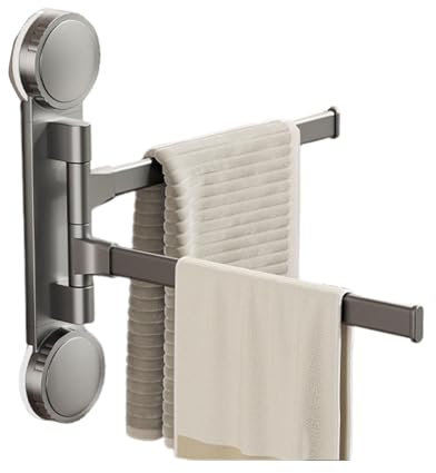 Portasciugamani girevole - Portasciugamani da parete girevole, portasciugamani estensibile | Supporto per asciugamani dal design moderno con fissaggio a parete | Portasciugamani liscio e per il bagno