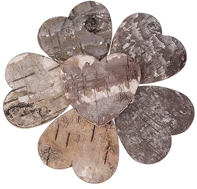 Tofficu 160pcs Love Heart Garland Birch Bark Heart Shaped Wood Chips Wedding Decorations for Home