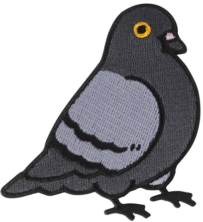 Urbanski Patch Süße Taube zum Aufbügeln 7,2 x 7,4 cm | Aufnäher Applikation Bügelbild