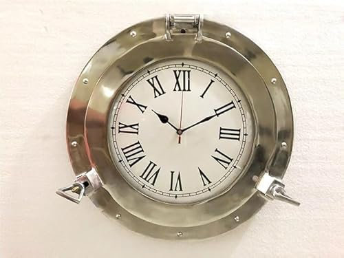 Antique Marine Brass Ship Porthole 20 Clock Nautical Wall Clock Home Decorative