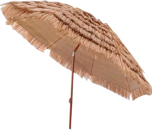 JTPMYFT Sombrilla de Playa de Paja for Patio, 8 Varillas, con Bolsa de Transporte Inclinada, for Exteriores, jardín, Playa, Piscina y Patio Trasero.(2m)