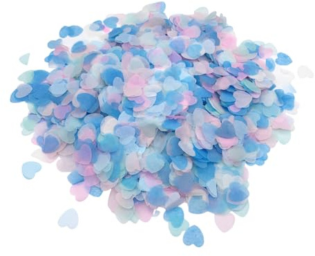 WUSJCOF 3000 pezzi Coriandoli Biodegradabili a Forma di Cuore, per Matrimoni e Promesse, Decorazioni e Celebrazioni, Coriandoli Matrimonio Biodegradabili (30g) (Blu)