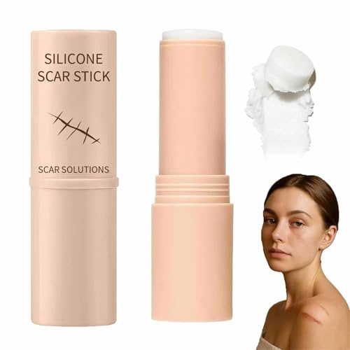 Barra De Silicona Cicatrices,SolucióN Para Cicatrices De Silicona Al 60% Para Rostro Y Cuerpo,Aplicador Reutilizable Masaje Manual,FóRmula Con Extractos Centella AsiáTica Y Vitamina E(1)