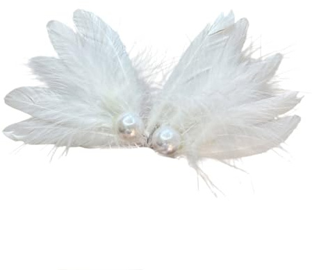 ZYKEJJDDAK Horquilla para el pelo de pico de pato con plumas bordada en forma de ala para mujeres y niñas, decoración para el cabello