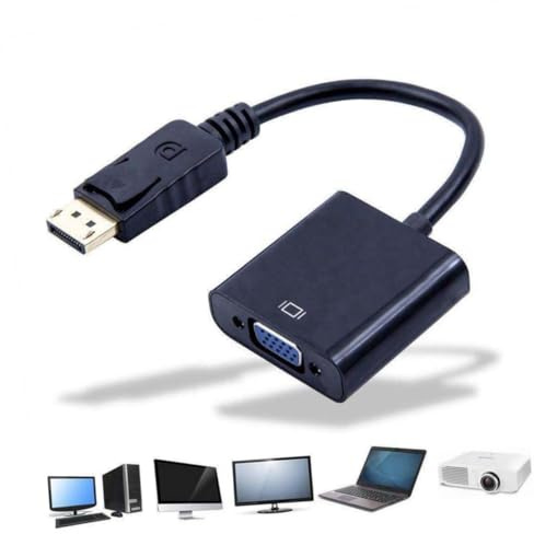 NUOBESTY High Performance to Vga Adapter Cable Male to Female Video Converter for Computer Monitor Projector Sturdy Design No External Power Needed Plug and Play Black