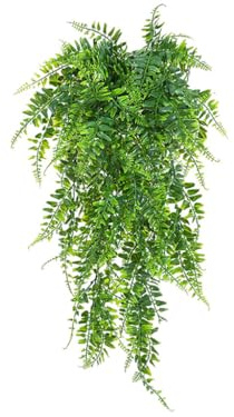Kellegour Plantas Artificiales Colgantes con Maceta,Enredadera Artificial Colgante,Plantas Artificiales,Helecho de Boston,para Paredes,Estanterías,Dormitorios,Salón,Jardín,Exterior,Habitaciones