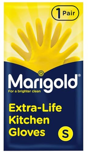Marigold Gloves Small - Household Kitchen Gloves Multipurpose, Waterproof, Heavy Duty, Anti Slip, Household Glove for Cleaning Kitchen, Bathroom & Dishwashing