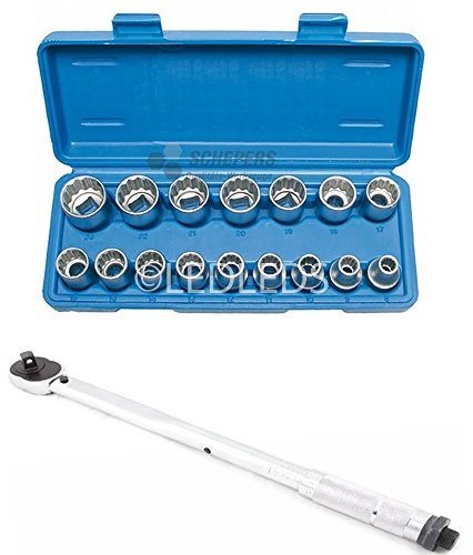 CHIAVE DINAMOMETRICA 10-210 NM ATTACCO 12 SET BUSSOLE POLIGONALI 16 PZ 8-24MM