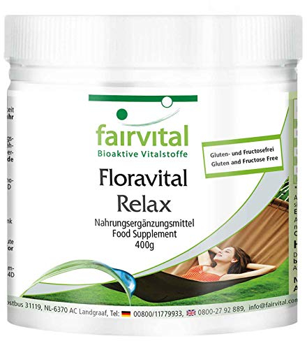 Fairvital | Flora Pro Relax - Probiótico con 5 Cepas bacterianas - Lactobacilos + Bifidobacterias + Inulina + Psyllium (Psilio) en polvo - Plantago ovata - 400 g