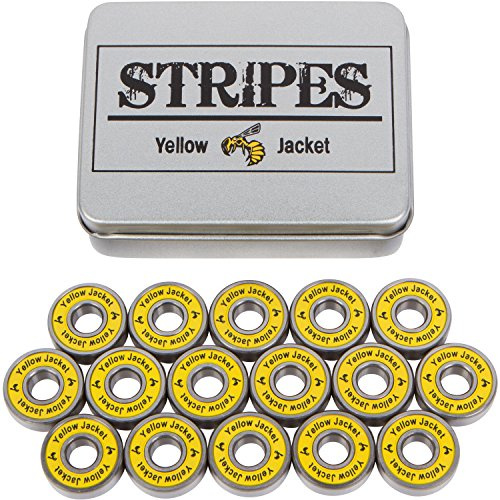 Yellow Jacket Premium Inline Skate Bearings, Roller Skate Bearings, 608, ABEC 9, Yellow Jacket (Pack of 16)