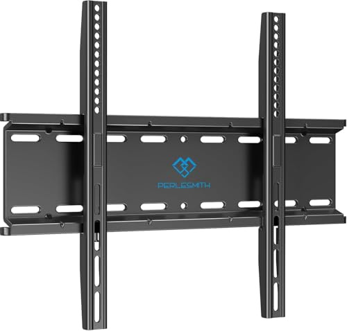 PERLESMITH Fixed TV Wall Mount Bracket, Low Profile Design for Most 26-60 inch LED LCD OLED-4K Flat Screen TVs up to 115lb, Ultra Slim Fixed TV Mount with Max VESA 400x400mm Fits 16 inch Wood Stud