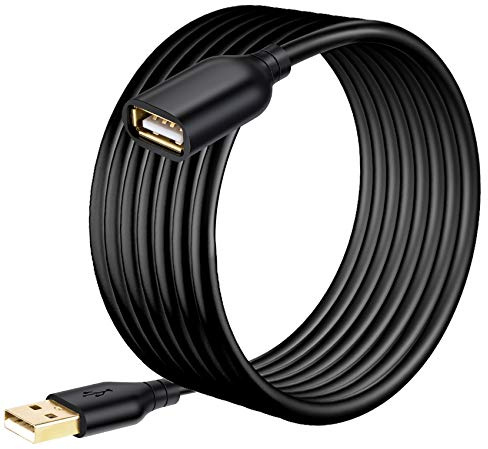 Costyle USB Extension Cable 15FT, USB 2.0 Extender Cable Type A Male to A Female Long Extension Cord for Mouse,Keyboard,Security Camera,Printer,USB Flash Drive,WiFi Adapter-Black