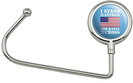 GRAPHICS & MORE I Stand for The Flag Kneel Cross USA Purse Bag Hanger Holder Hook