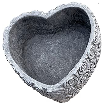 stoneandstyle Pflanzherz Pflanzschale Rosenherz Herz groß XL frostfest wetterfest Steinguss