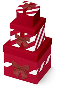 Clairefontaine X-31103-BXC - Set mit 3 viereckigen Boxen, Box 1: 9,5x7,5x9,5 cm, Box 2: 11,5x10x11,5 cm, Box 3: 15,5x12x15,5 cm, Geschenk, 1 Set