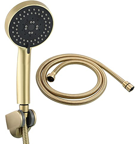Tecmolog Or Brossé Douchette à Main 5 Modes en Plastique Ensemble de Pommeau de Douche pour Lavabo, BS144J2F