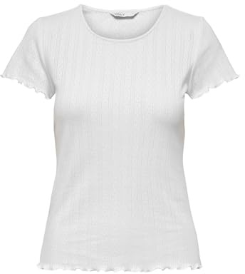 ONLY Damen Onlcarlotta S/S Top JRS Noos, Weiß, S