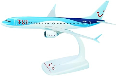 Modellflugzeug TUI Boeing 737 Max 8 'Malta' im Maßstab 1:200 Flugzeugmodell für Display mit Ständer, zusammenschieben Aeroclix Modell Flugzeug für Sammler