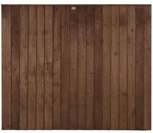 Forest Garden 6ft x 5ft (1.83m x 1.54m) Brown Pressure Treated Closeboard Fence Panel - Pack of 3
