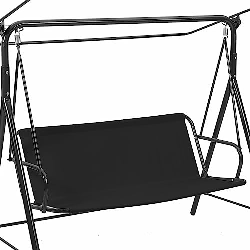 Replacement Swing Seat Cover, Waterproof Garden Swing Chair Cover, Swing Cushion Cover, Outdoor Swing Seat Cover for Balcony Porch Yard Garden Swing (138 x 50 x 50 cm, Black)