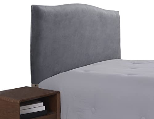 DEZYPZAM Weicher Strecken Samtstoff Staubdicht, für gepolsterte Schlafzimmer Kopfteil, Samt Stoff, Bett Kopfteil Bezug (Grau,120cm(110-140cm))