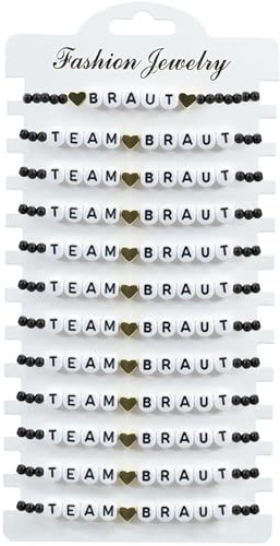 12 Stück Team Braut Armbänder,Bachelorette Armbänder,Team Braut Armband,Armband Junggesellinnenabschied,Verstellbaren JGA Armbänder Set, Junggesellinnenabschied Armband, JGA Armbänder Frauen