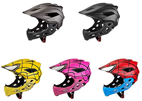 Kinder-Fahrradhelm, leichte Schutzausrüstung mit abnehmbarem Kinnschutz für Kinder, Fahrrad, Skateboard, Roller