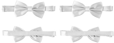 Paowsietiviity 3 Stück Herren Satin Fliege Kummerbund Einstecktuch Einstecktuch Gold Gelb, 2er-Set (weiß), as description