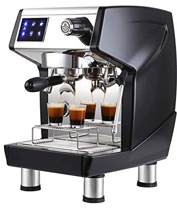 HWSY Macchina da caffè con macinacaffè Espresso, Macchina da caffè Singola Macchina da caffè per Piccoli Negozi Macchina per caffè Espresso semiautomatica (Nero) Interesting