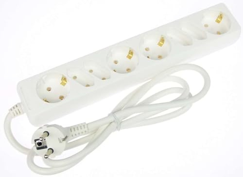 GLT 1 x Paccs 8-Fach Schuko + Euro Mehrfachsteckdose Weiss Steckdosenleiste, Kabel 1,4m, GS geprüft