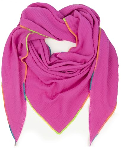 Gloop Damen XXL Dreieckstuch Halstuch Schal Ohne Kratze an Haut Herbstschal Sommerschal dünner Leichter Schal,Made in Italy