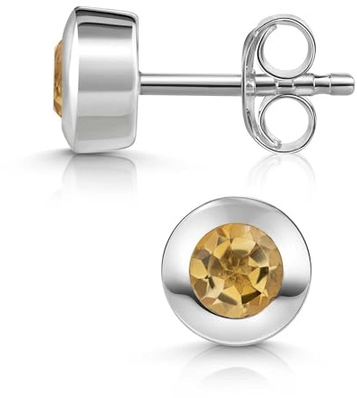 MATERIA by Matthias Wanger Runde Edelstein Ohrstecker Silber 925 für Damen facettiert