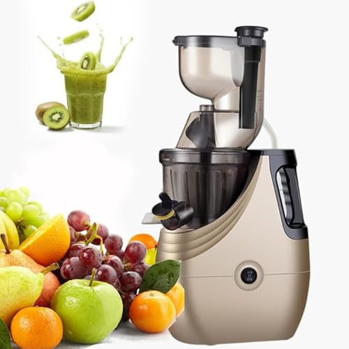 pedenencelia Vertical Slow Masticating Pure Juicer, Cold Press Juicer Machine With Reverse Function-86mm Large Caliber Dregs Juice Separation,2 Modes,High Juice Yield-Easy To Clean,Gold